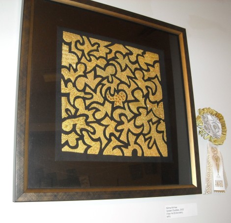 gold and black patterned abstract